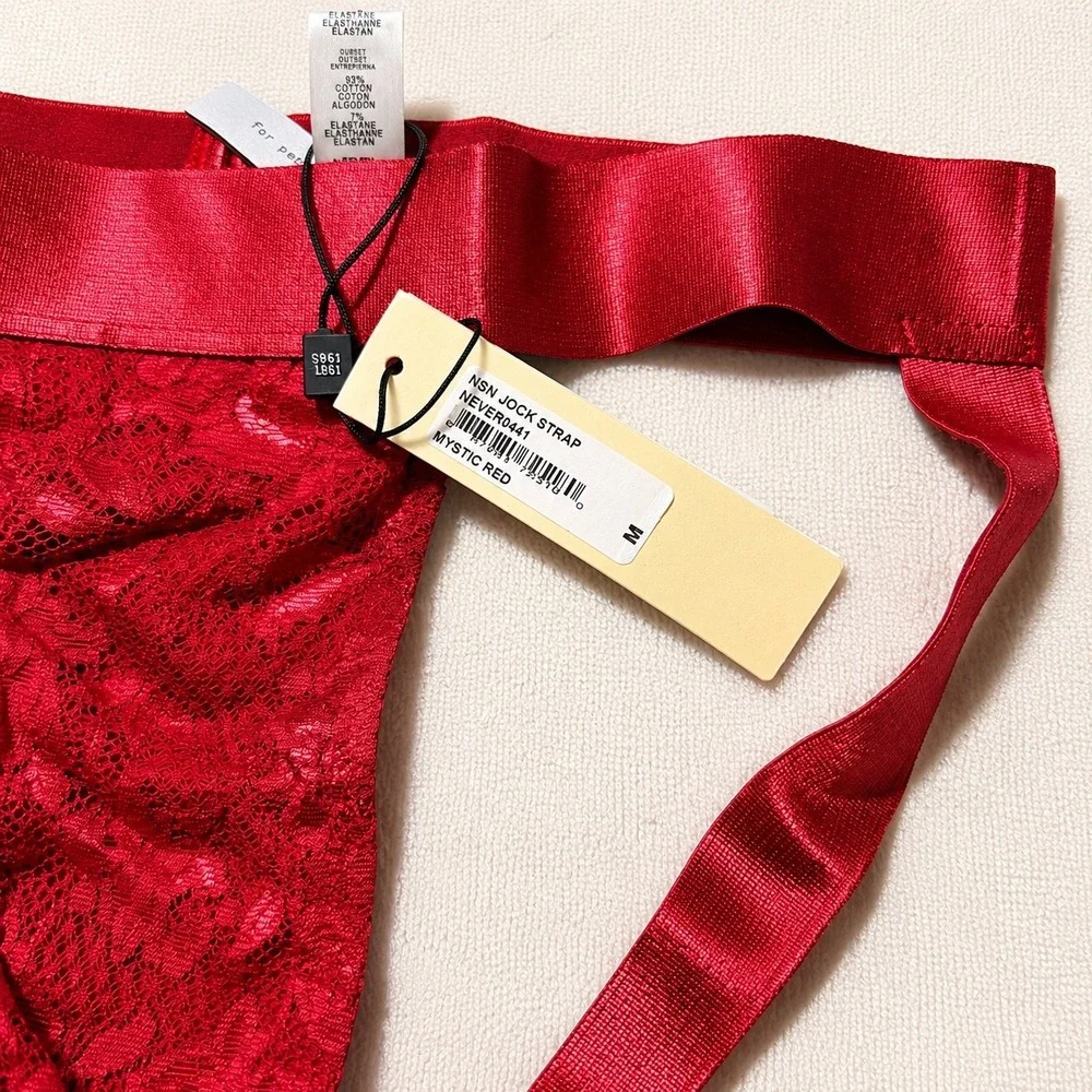 COSABELLA Men's Jock Strap Lace Underwear Mystic Red - Size M / NWT‎